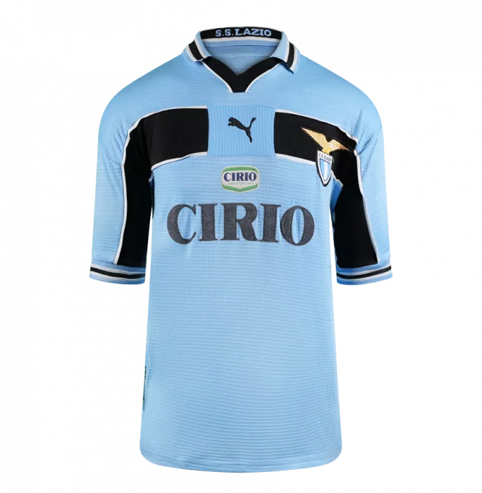 Icons Pavel Nedved Back Signed SS Lazio 1998-00 Home Shirt In Deluxe Packaging