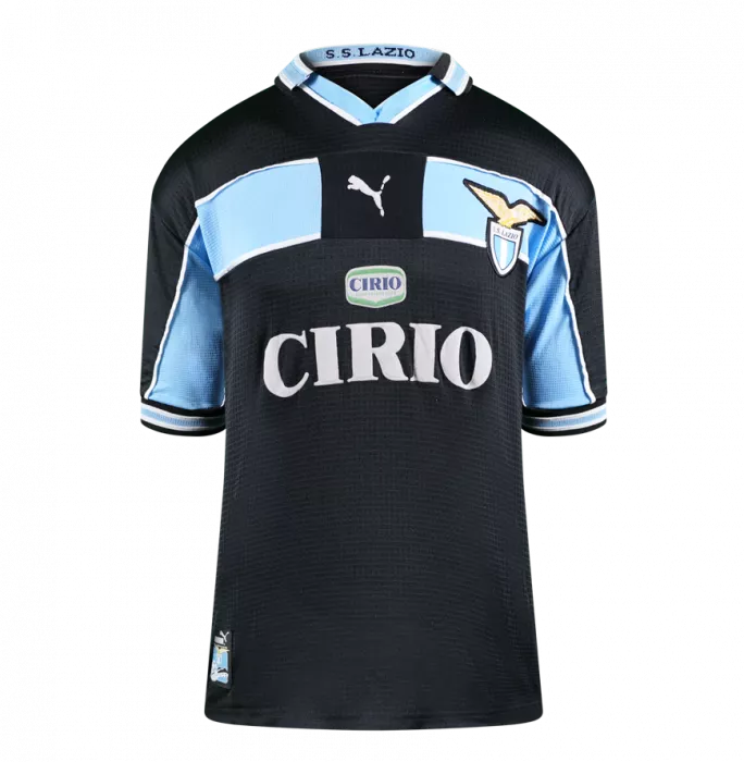 Icons Pavel Nedved Back Signed SS Lazio 1998-99 Away Shirt In Hero Frame: Option 1