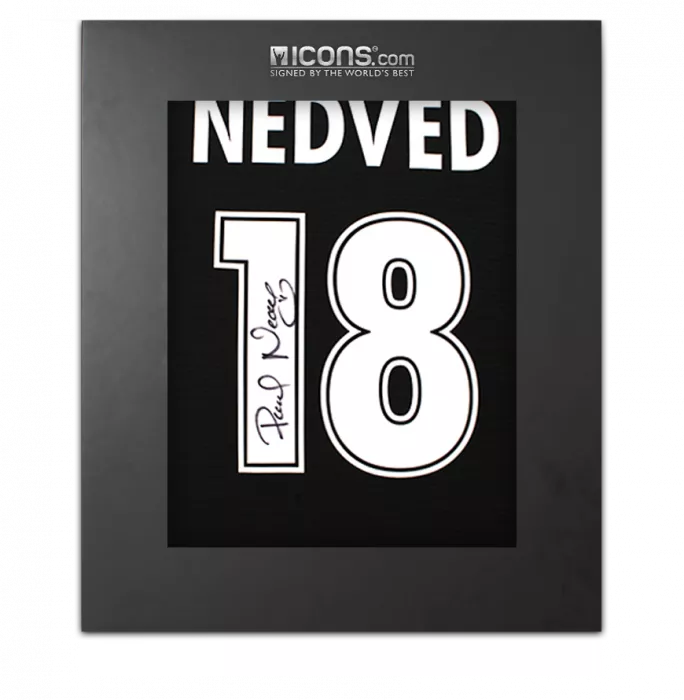 icons Pavel Nedved Back Signed SS Lazio 1998-99 Away Shirt In Deluxe Packaging