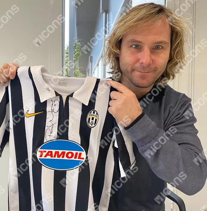 Icons Pavel Nedved Front Signed Juventus 2006-07 Home Shirt In Classic Frame