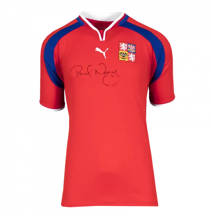 icons Pavel Nedved Front Signed Retro Czech Republic Home Shirt
