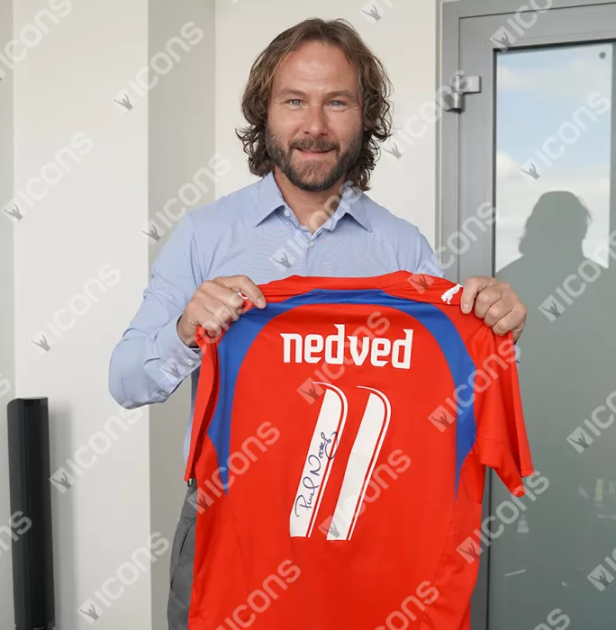 Icons Pavel Nedved Official 2006 FIFA World Cup™ Back Signed And Hero Framed Czech Republic 2006-07 Home Shirt