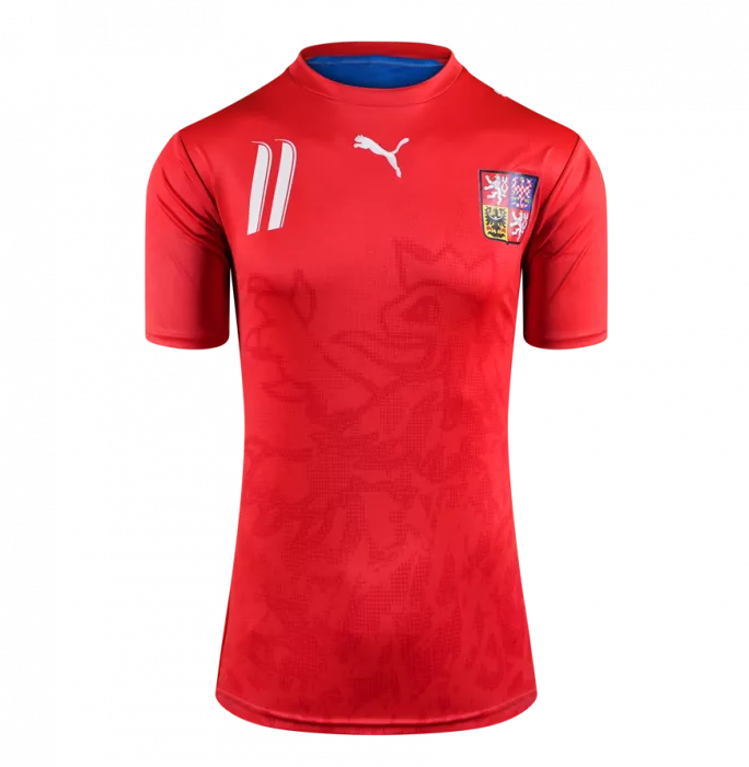 Icons Pavel Nedved Official 2006 FIFA World Cup™ Back Signed And Framed Czech Republic 2006-07 Home Shirt