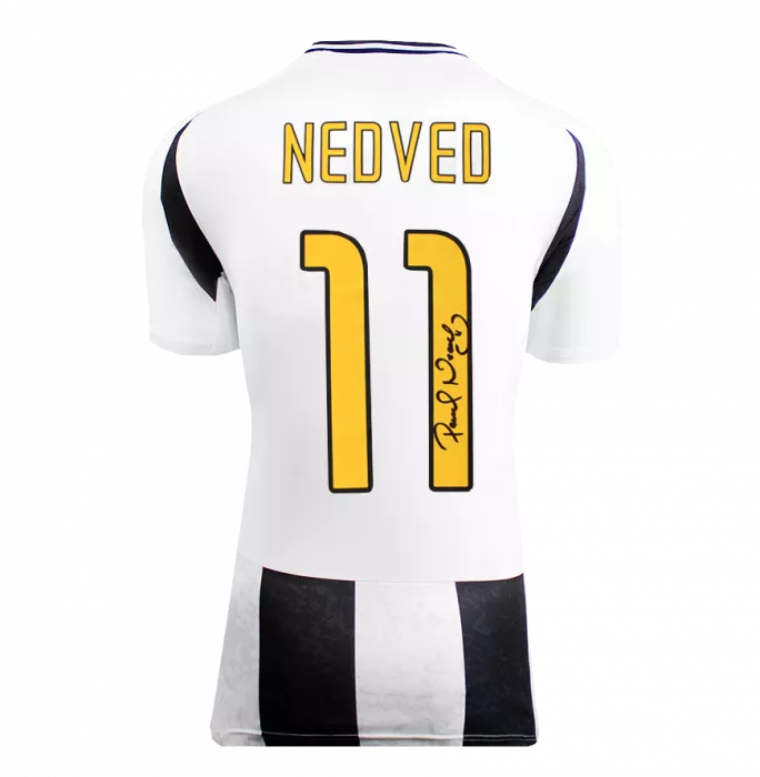 Icons Pavel Nedved Official Ballon D'Or™ Back Signed And Hero Framed Juventus 2024-25 Home Shirt With Fan Style Numbers