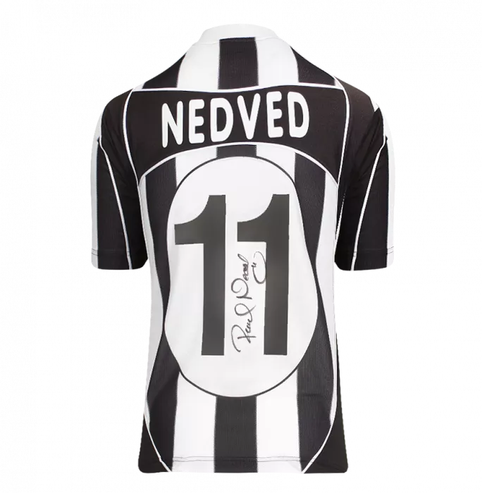 Icons Pavel Nedved Official Ballon D'Or™ Back Signed And Hero Framed Juventus 2002-03 Home Shirt