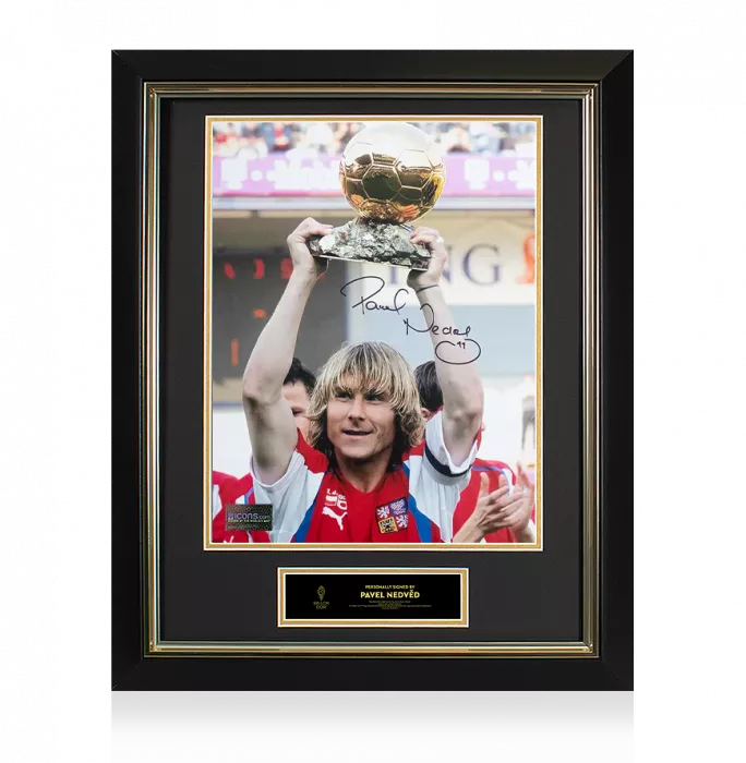 icons Pavel Nedved Official Ballon d'Or™ Signed and Framed Czech Republic Photo: 2003 Ballon d'Or Winner