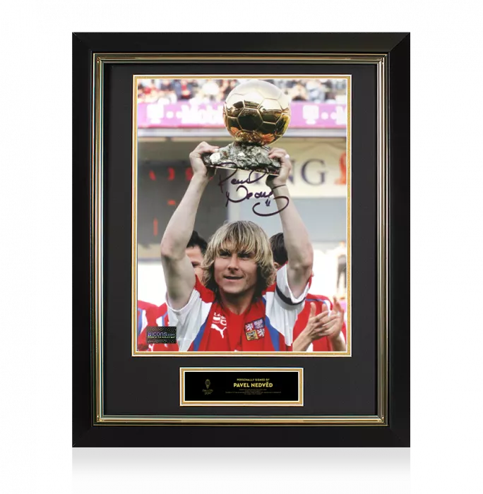 icons Pavel Nedved Official Ballon d'Or™ Signed and Framed Czech Republic Photo: 2003 Ballon d'Or Winner
