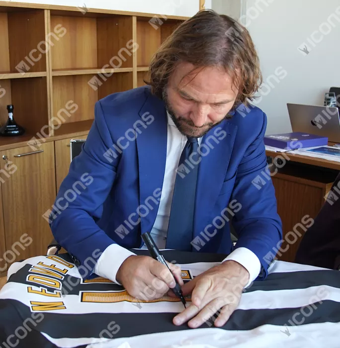 Icons Pavel Nedved Official UEFA Champions League Back Signed And Hero Framed Juventus 2004-05 Home Shirt