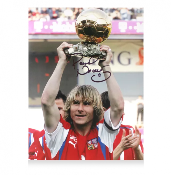 Icons Pavel Nedved Signed Czech Republic Photo In Premium Photo Frame: 2003 Ballon D'Or Winner