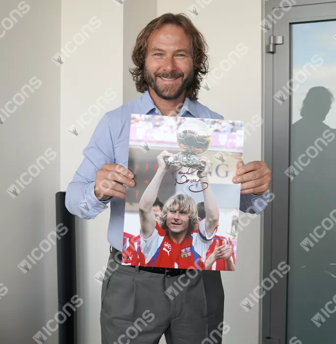 Icons Pavel Nedved Signed Czech Republic Photo In Premium Photo Frame: 2003 Ballon D'Or Winner