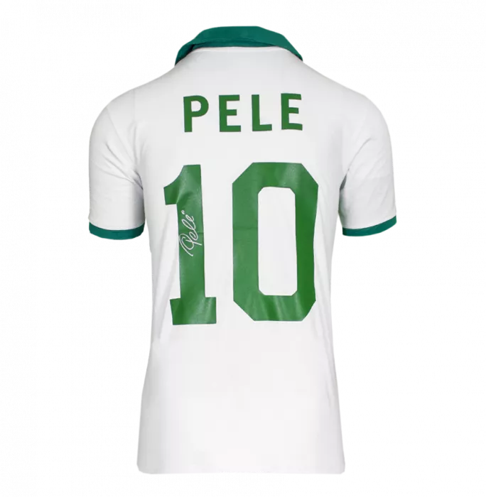 Icons Pele Back Signed New York Cosmos Retro Shirt In Classic Frame