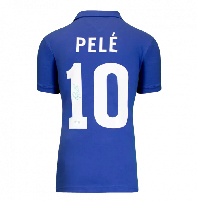 Icons Pele Back Signed Retro Brazil Away Shirt In Classic Frame