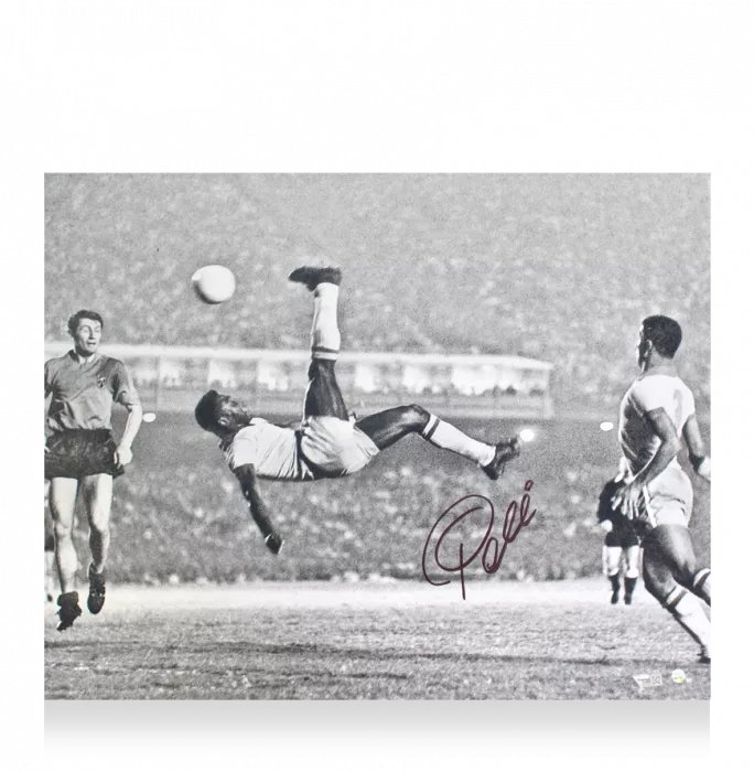 icons Pele Signed Brazil Photo: Legendary Bicycle Kick