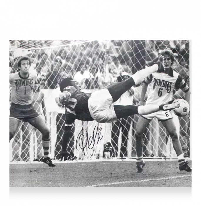 icons Pele Signed New York Cosmos Print: Bicycle Kick Print