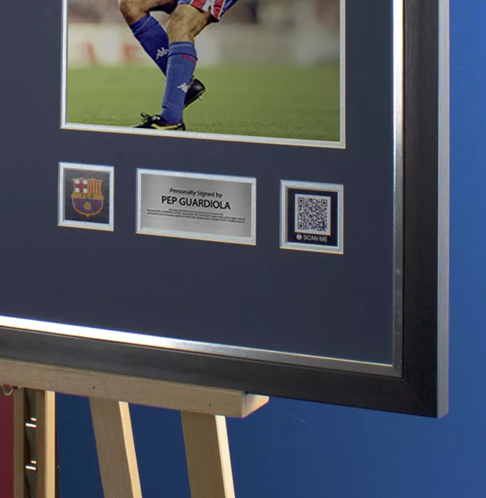 Icons Pep Guardiola Official FC Barcelona Back Signed And Framed 1994 Home Shirt