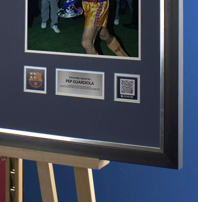 Icons Pep Guardiola Official FC Barcelona Front Signed And Framed 1992 Home Shirt