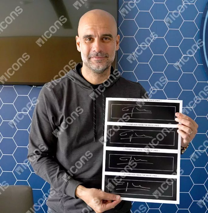 Icons Pep Guardiola Signed Plaque And Photo Frame: 2023 FA Cup Winner