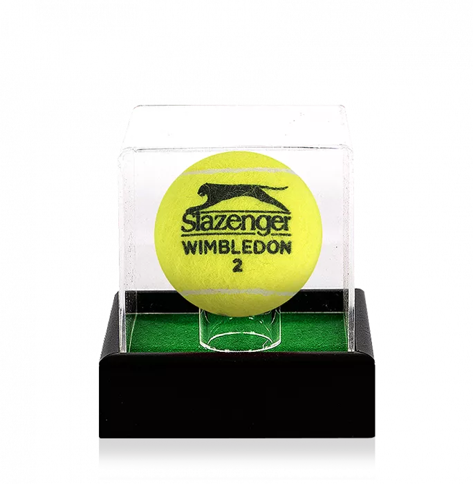 Icons Pete Sampras & Andre Agassi Signed Wimbledon Tennis Ball In Acrylic Case