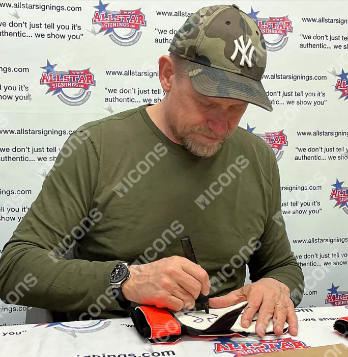 Icons Peter Schmeichel Signed Orange Adidas Goalkeeper Glove