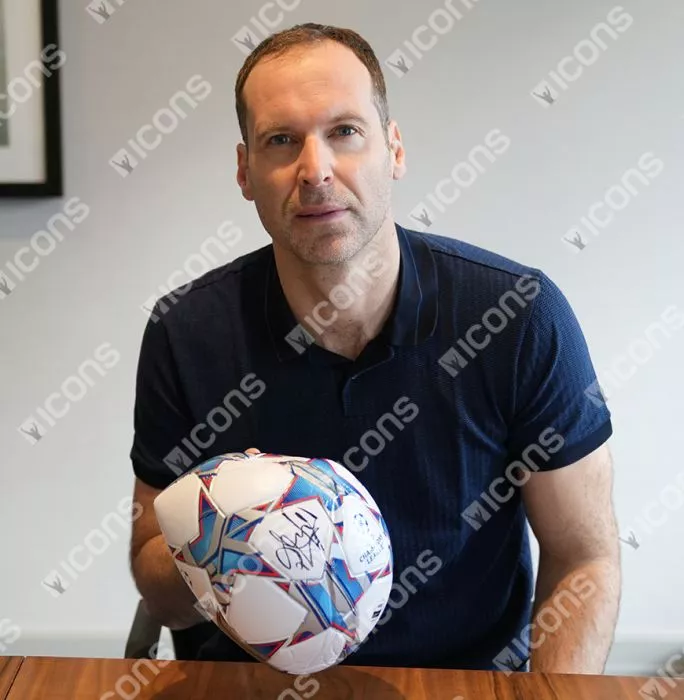 Icons Petr Cech Official UEFA Champions League Signed Football In Acrylic Case
