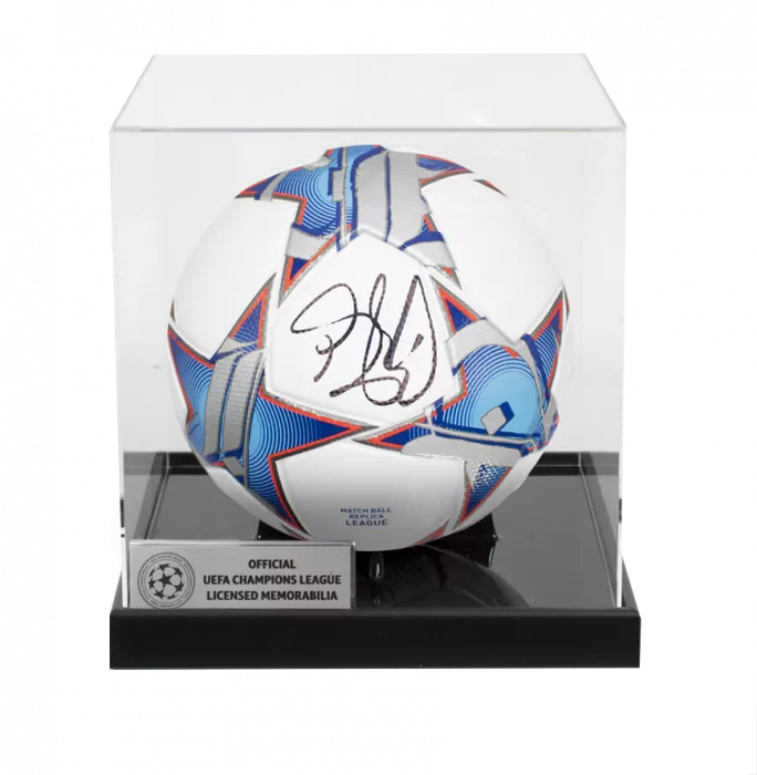 icons Petr Cech Official UEFA Champions League Signed Football In Acrylic Case