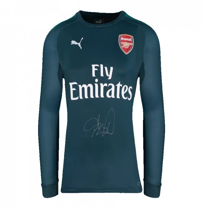 Icons Petr Cech Signed Arsenal 2017-18 Goalkeeper Shirt In Hero Frame: Option 1