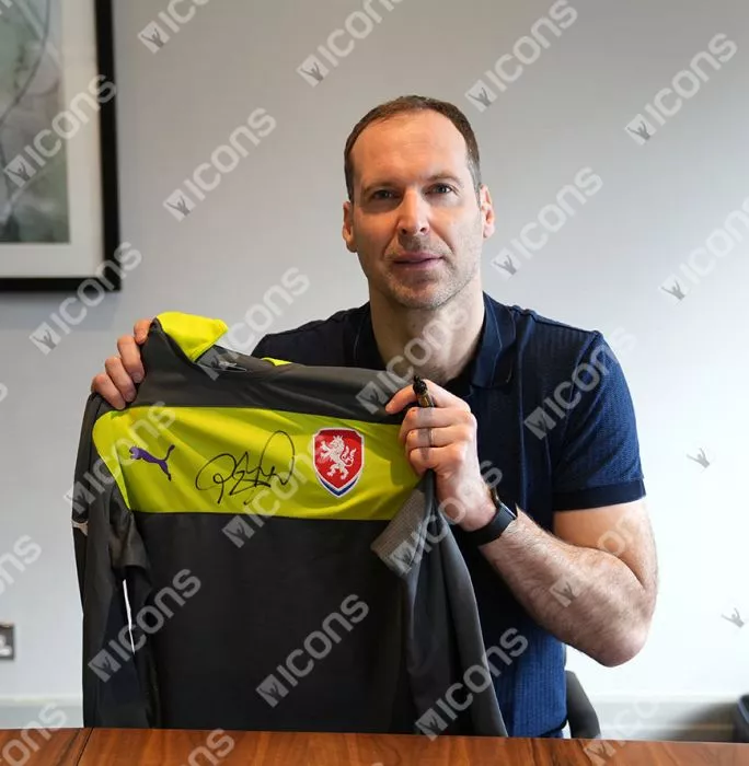Icons Petr Cech Signed Czech Republic 2012-13 Goalkeeper Shirt In Hero Frame: Option 1