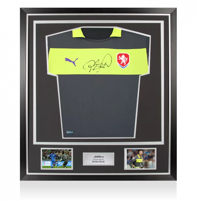 icons Petr Cech Signed Czech Republic 2012-13 Goalkeeper Shirt In Classic Frame