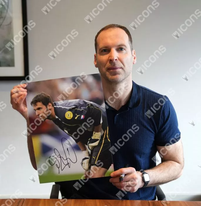 Icons Petr Cech Signed Czech Republic Photo In Black Wooden Frame: UEFA EURO 2004