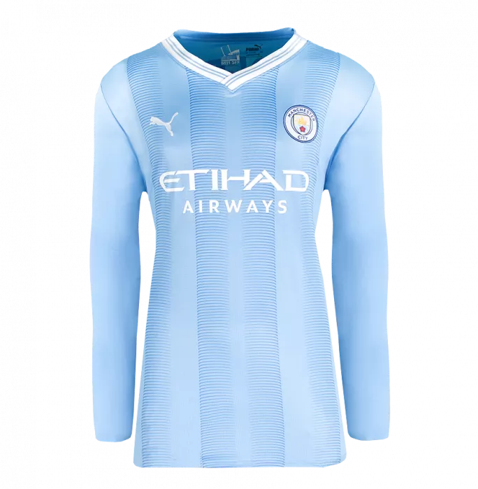 Icons Phil Foden Back Signed Manchester City 2023-24 Long Sleeved Home Shirt