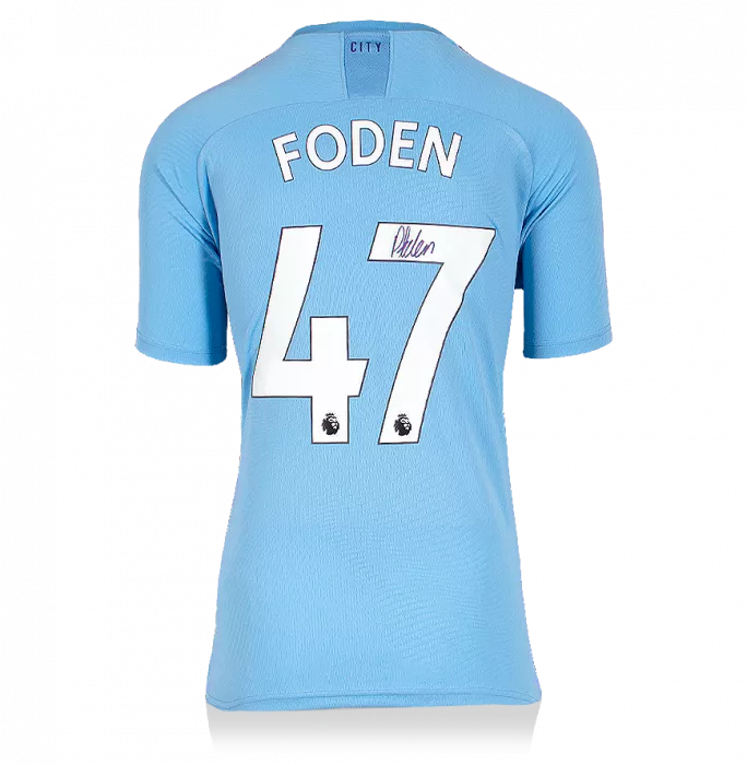 icons Phil Foden Signed Manchester City 2019-20 Home Shirt