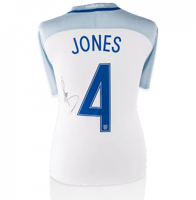 Icons Phil Jones England Back Signed 2016-17 Home Shirt
