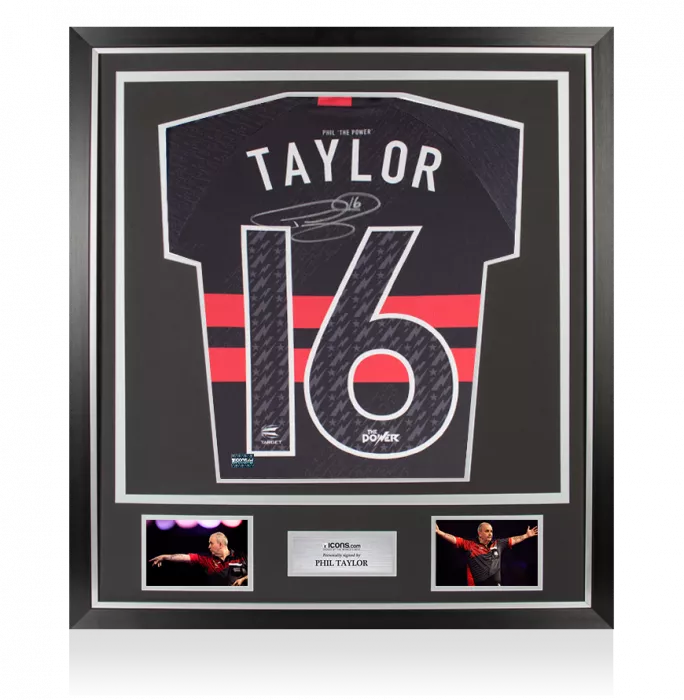 icons Phil Taylor Front Signed Darts Shirt In Classic Frame