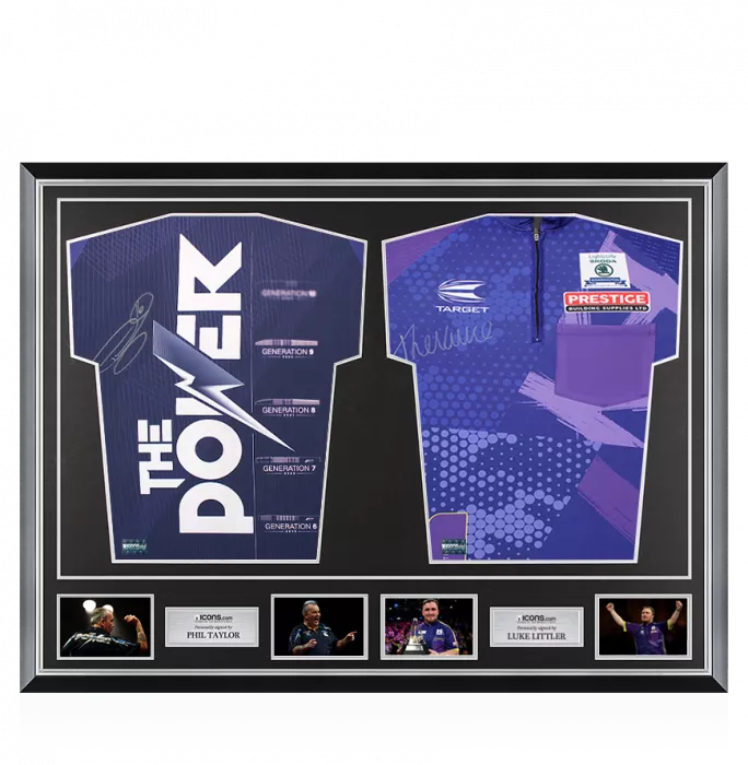 icons Phil Taylor & Luke Littler Signed Shirts In Classic Dual Frame