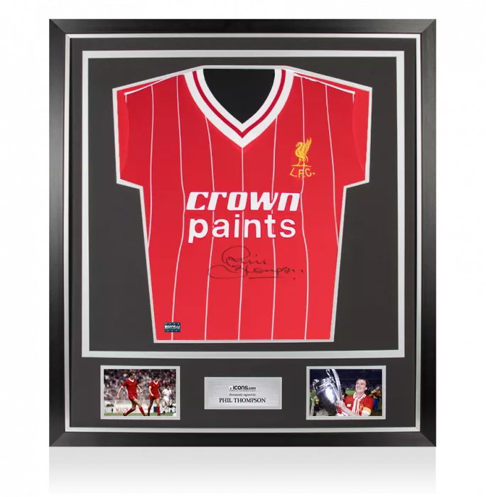 icons Phil Thompson Front Signed Liverpool 1982-83 Home Shirt In Classic Frame