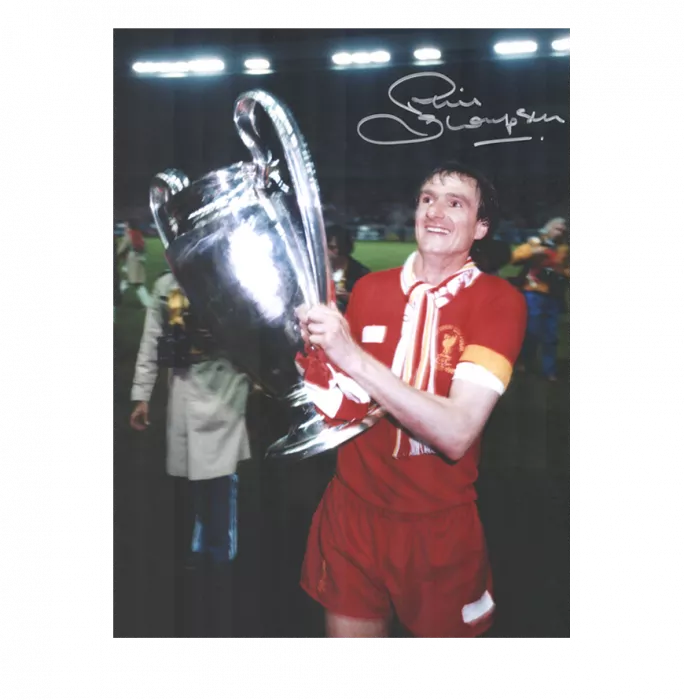 Icons Phil Thompson Signed Liverpool Photo In Black Wooden Frame: 1981 European Cup Winner