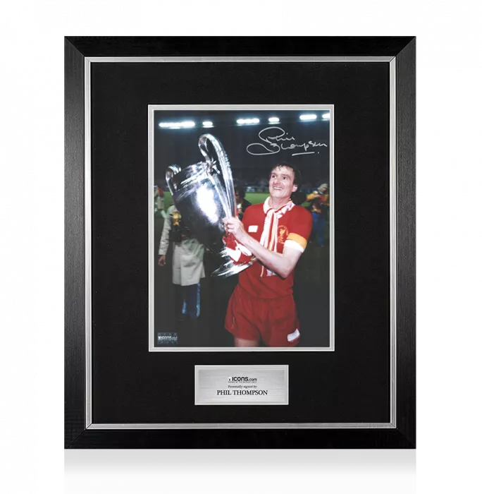 icons Phil Thompson Signed Liverpool Photo In Premium Photo Frame: 1981 European Cup Winner
