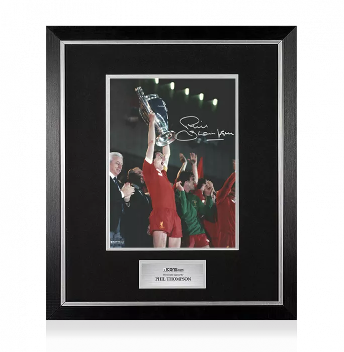 icons Phil Thompson Signed Liverpool Photo In Premium Photo Frame