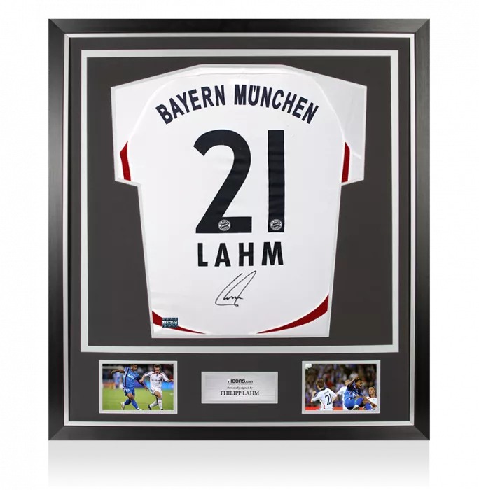 icons Philipp Lahm Back Signed FC Bayern Munich 2006-07 Away Shirt In Classic Frame