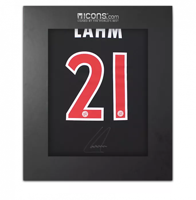 icons Philipp Lahm Back Signed FC Bayern Munich 2011-12 Third Shirt In Deluxe Packaging
