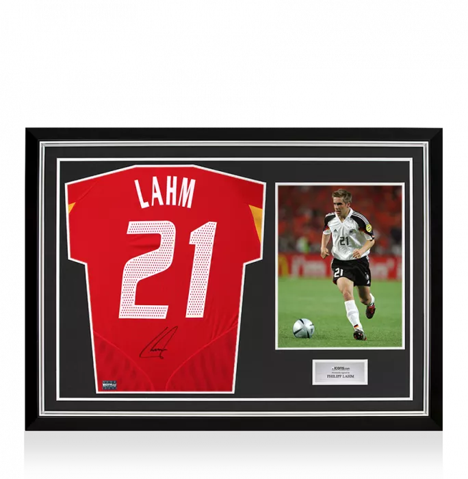icons Philipp Lahm Back Signed Germany 2004-06 Third Shirt In Hero Frame: Option 1