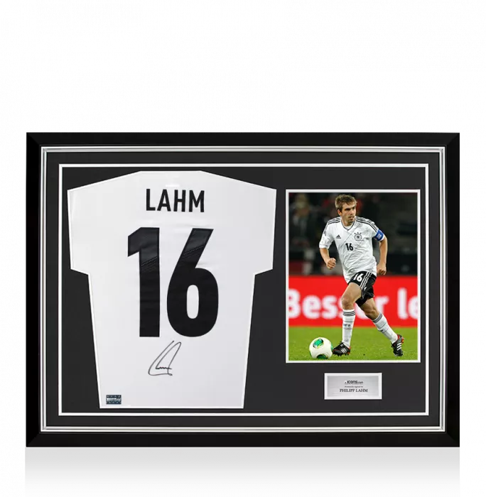 icons Philipp Lahm Back Signed Germany 2012-13 Home Shirt In Hero Frame: Option 1