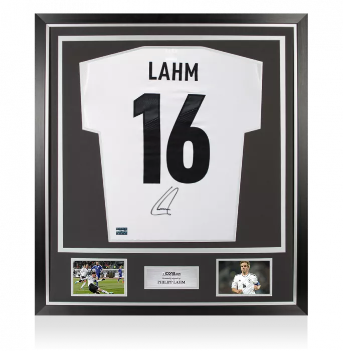 icons Philipp Lahm Back Signed Germany 2012-13 Home Shirt In Classic Frame