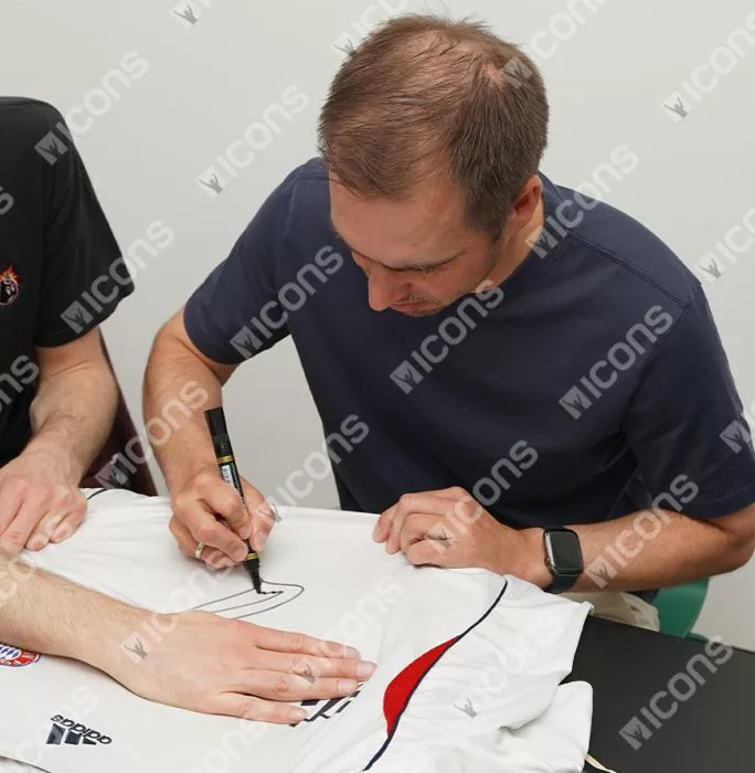 Icons Philipp Lahm Front Signed FC Bayern Munich 2006-07 Away Shirt In Classic Frame