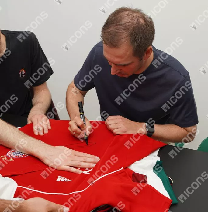 Icons Philipp Lahm Front Signed FC Bayern Munich 2006-07 Home Shirt In Classic Frame