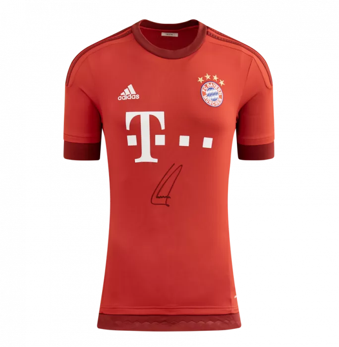 Icons Philipp Lahm Front Signed FC Bayern Munich 2015-16 Home Shirt In Classic Frame