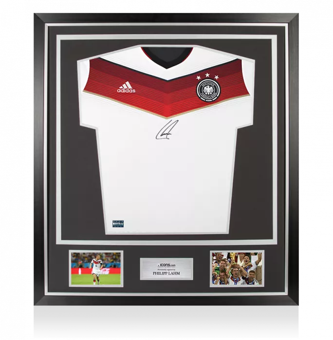 icons Philipp Lahm Front Signed Germany 2014 Home Shirt In Classic Frame