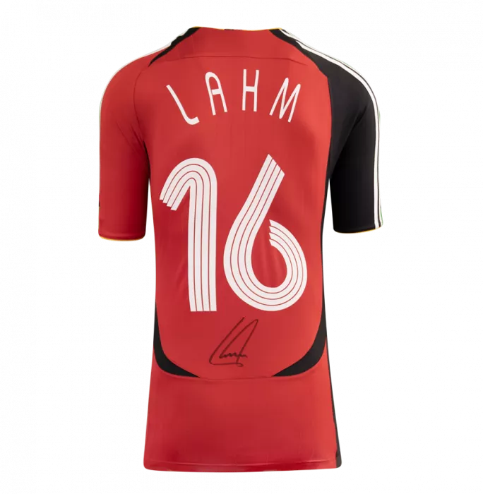 Icons Philipp Lahm Official 2006 FIFA World Cup™ Back Signed And Framed Germany 2005-07 Away Shirt