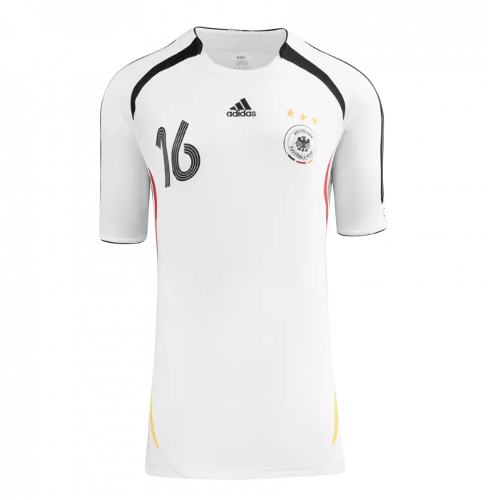 Icons Philipp Lahm Official 2006 FIFA World Cup™ Back Signed And Framed Germany 2005-07 Home Shirt