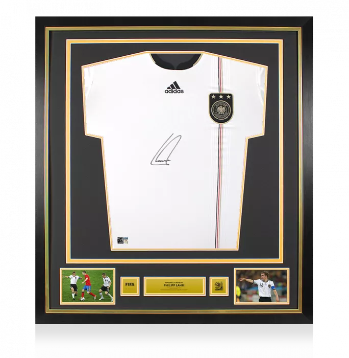 icons Philipp Lahm Official 2010 FIFA World Cup™ Front Signed Germany 2010-11 Home Shirt